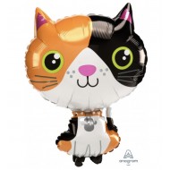 Ginger & Black Cat Shaped Birthday Balloon